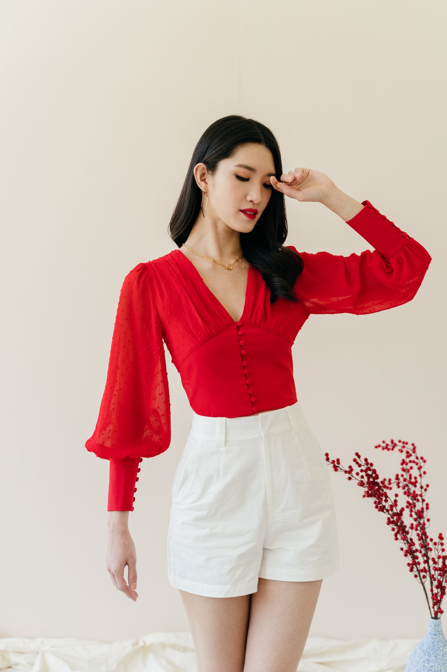 Kyra Top in Scarlet