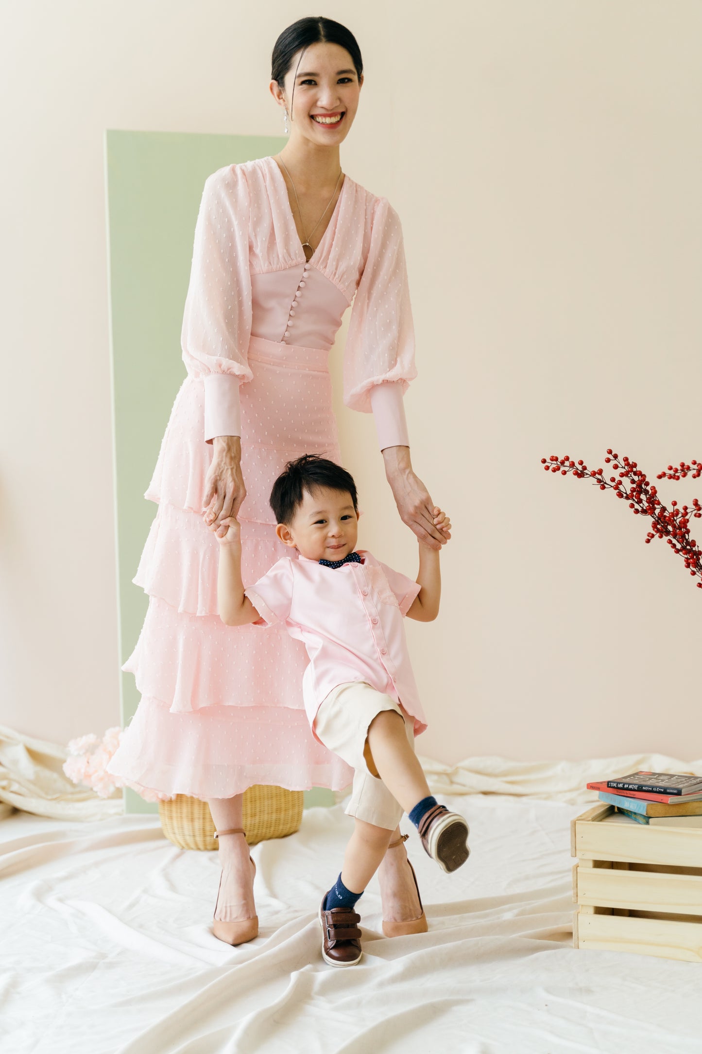 Kyra Ruffled Skirt in Dusty Pink