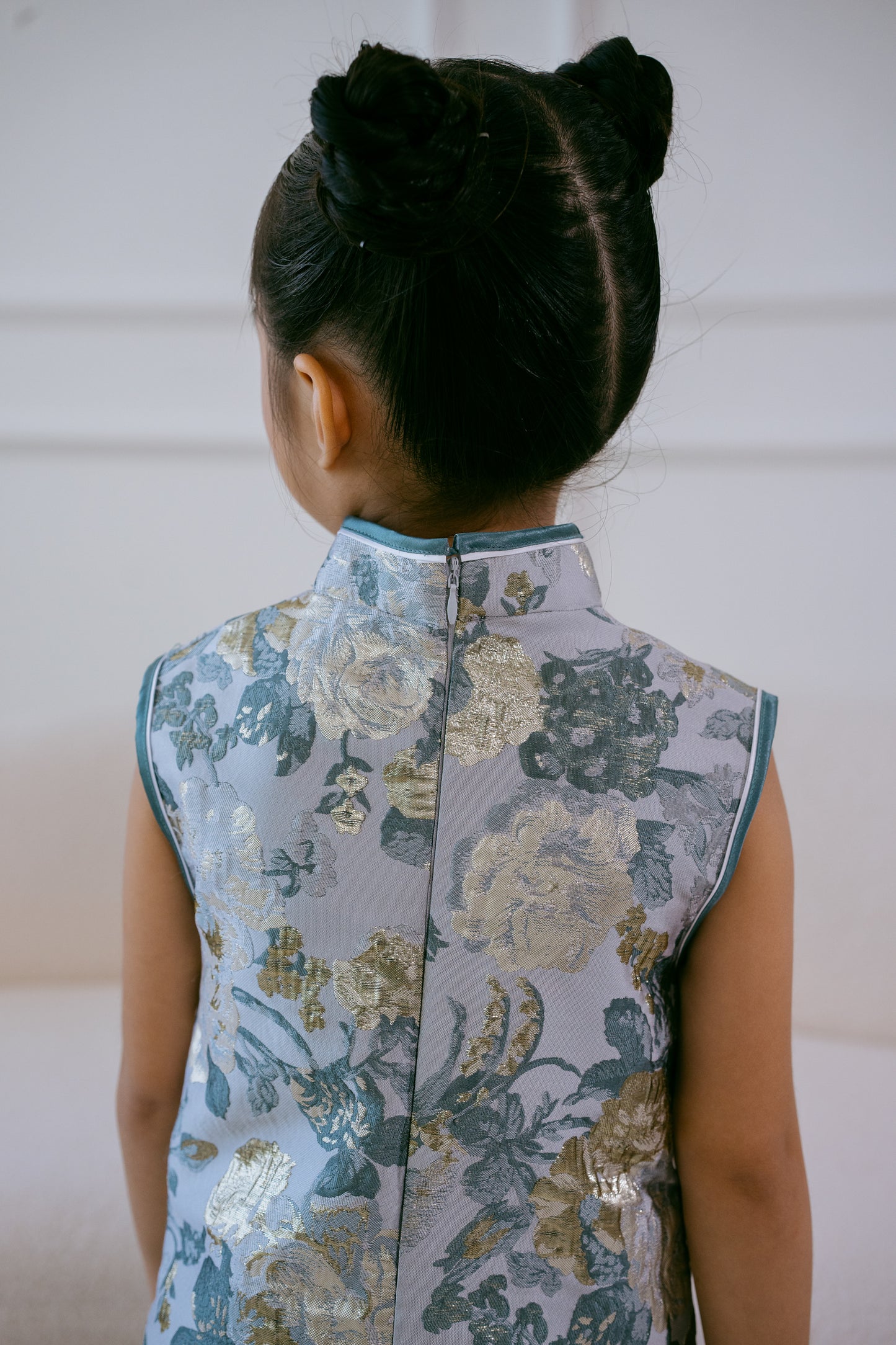 Little Hua Dress in Silver Blue Lake