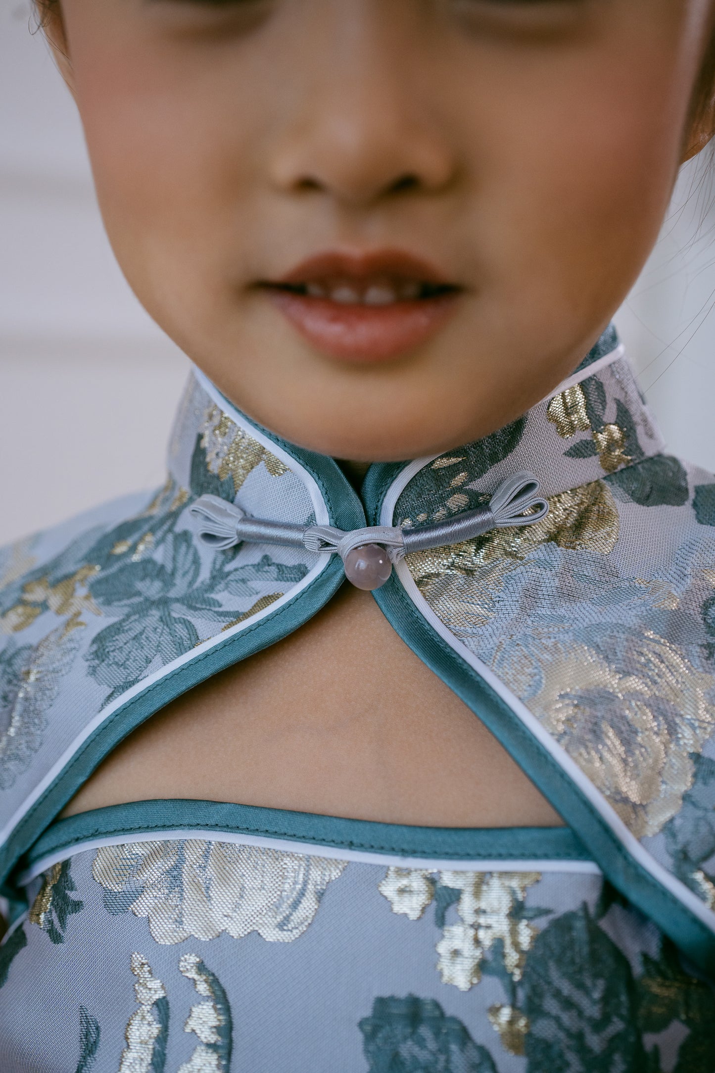 Little Hua Dress in Silver Blue Lake