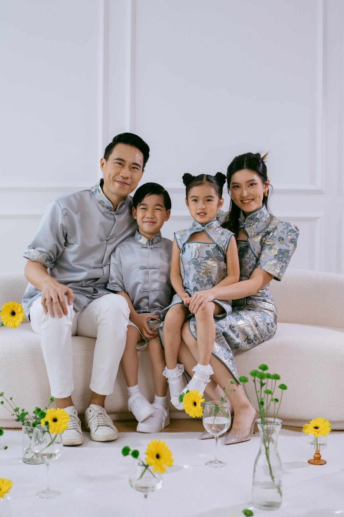 Blooming Hua Skirt in Silver Blue Lake