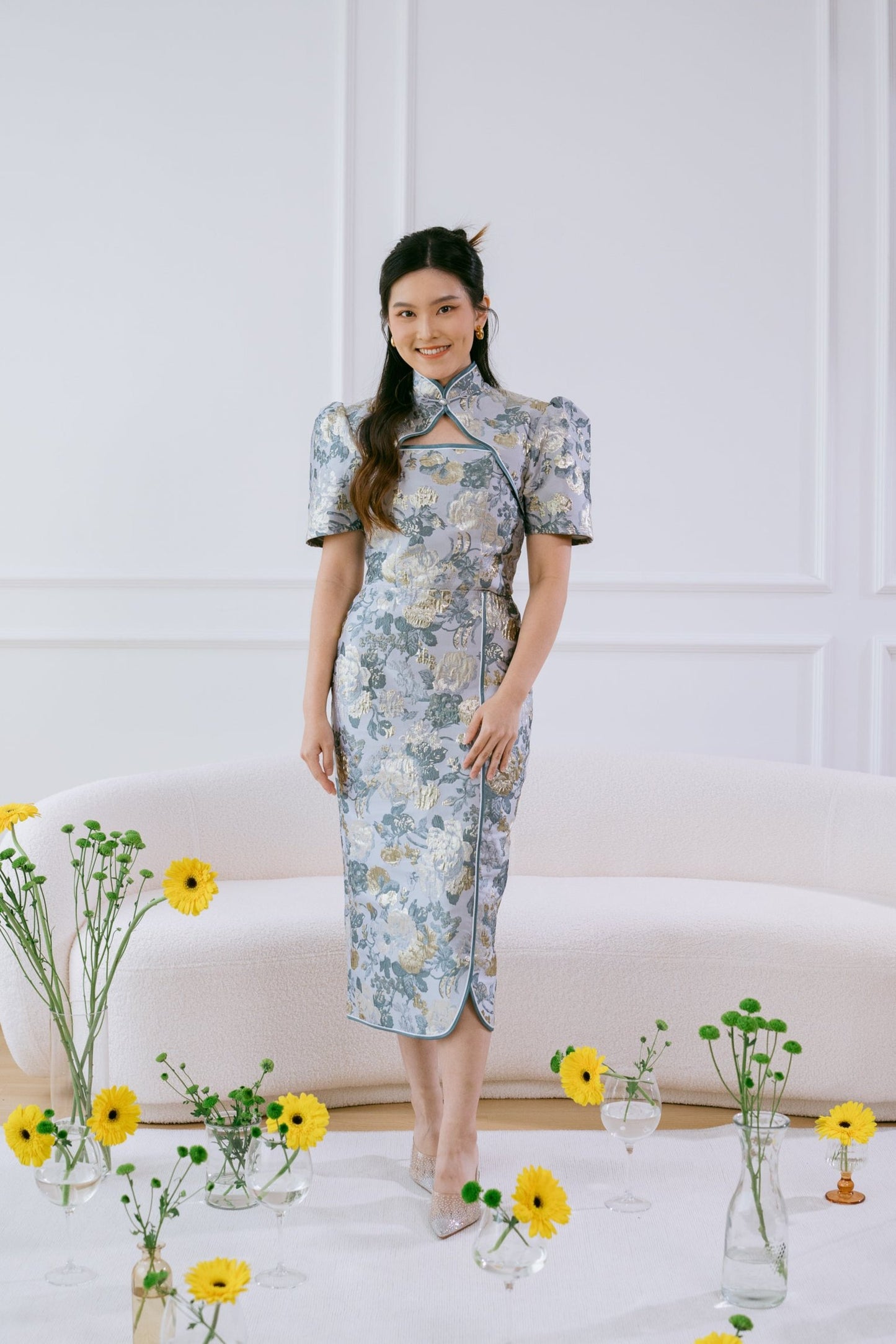 Blooming Hua Top in Silver Blue Lake