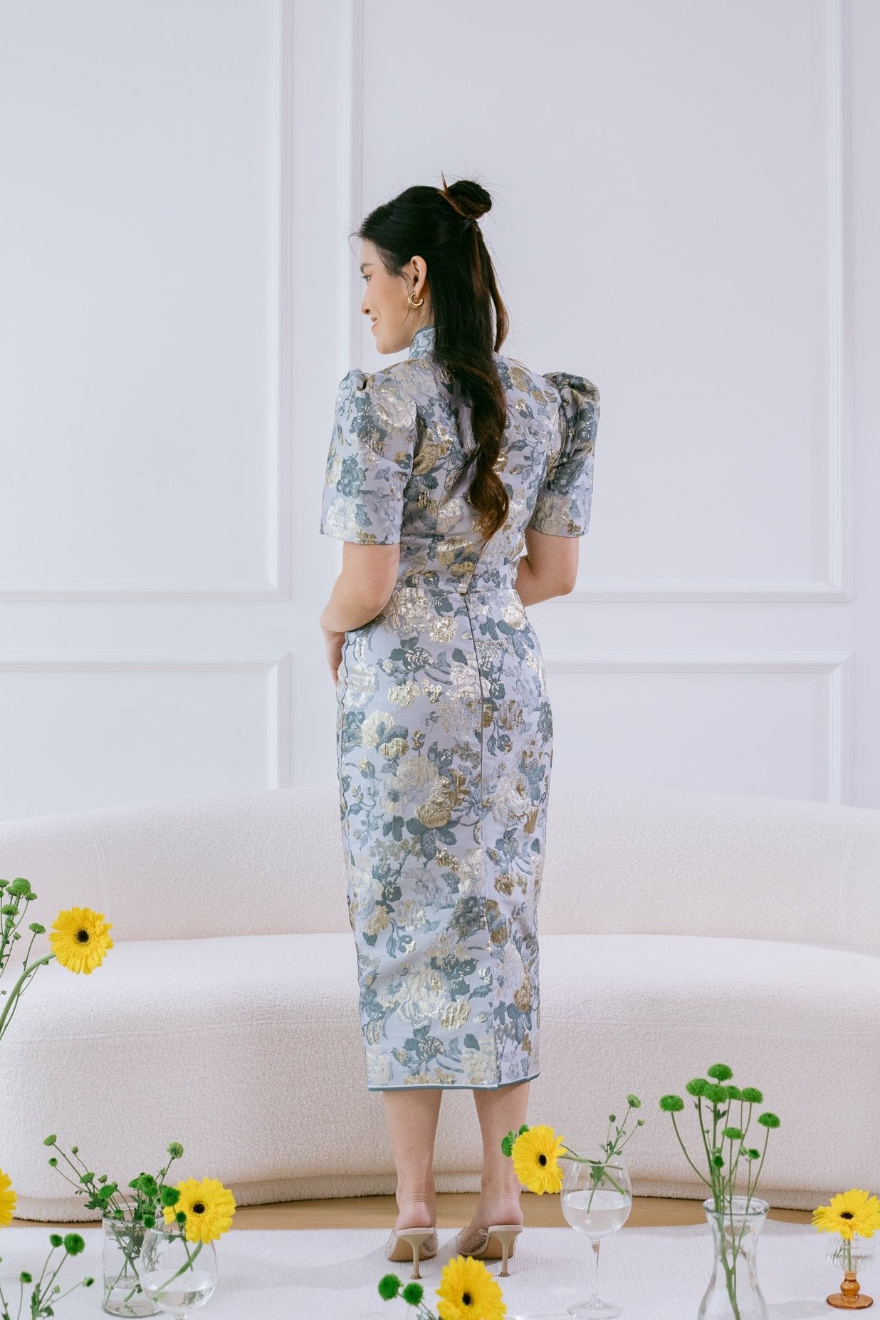 Blooming Hua Skirt in Silver Blue Lake