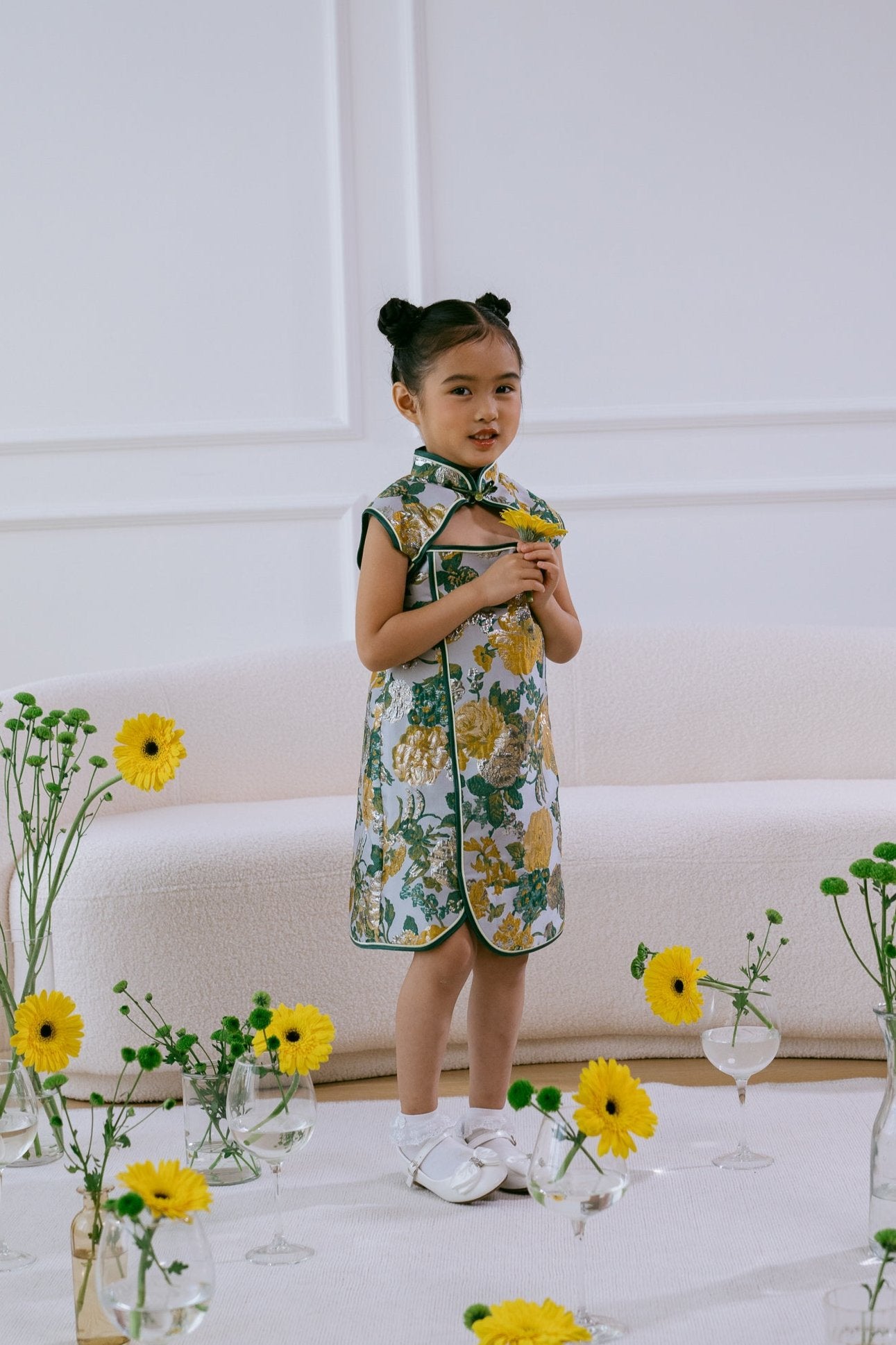 Little Hua Dress in Jade Green