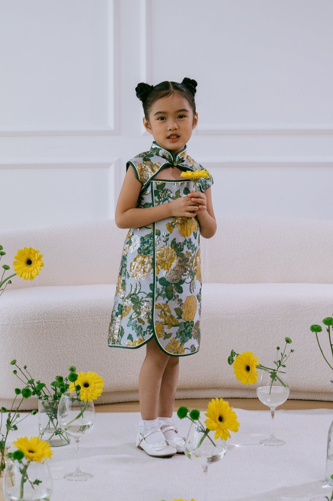 Little Hua Dress in Jade Green