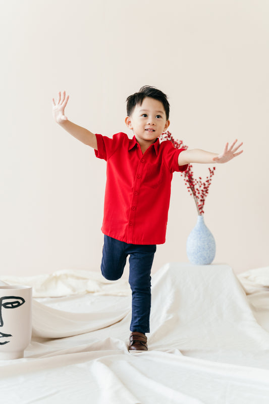 Mini Ky Shirt in Scarlet