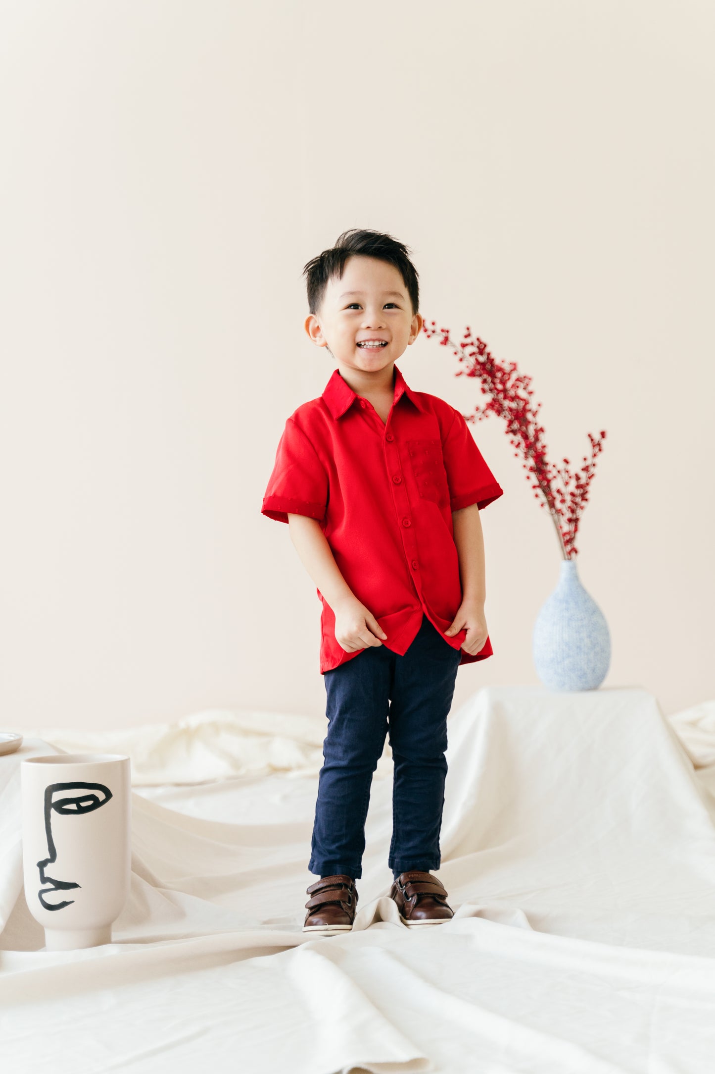 Mini Ky Shirt in Scarlet