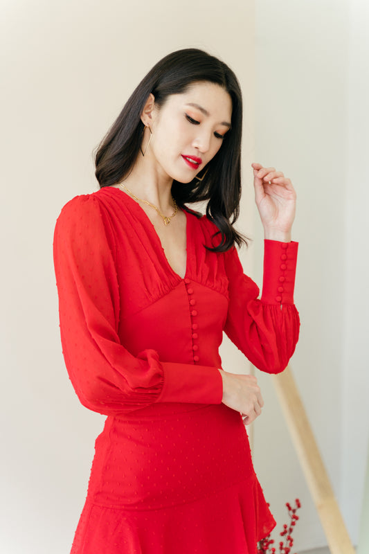 Kyra Top in Scarlet