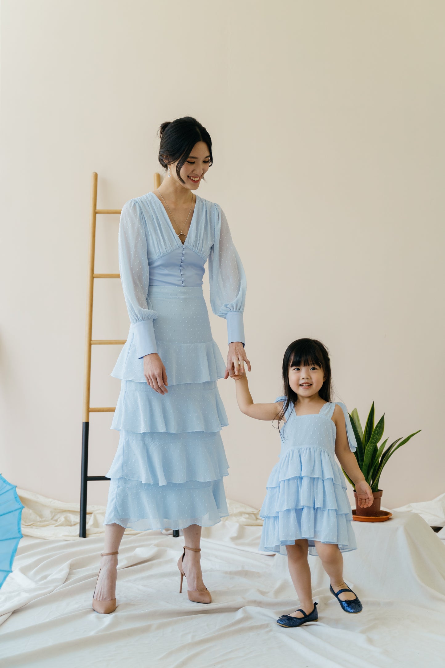 Kyra Ruffled Skirt in Powder Blue