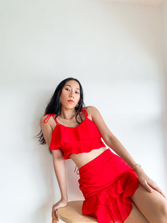 Kyra Summer Set in Scarlet Red