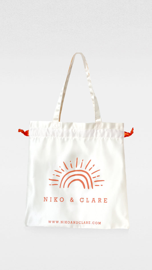 NIKO & CLARE Drawstring Satin Totebag